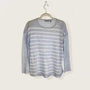 Athleta Lightweight Striped Linen Long Sleeve Top